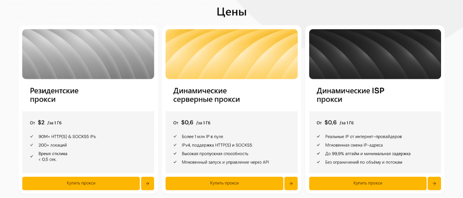 Цены MangoProxy